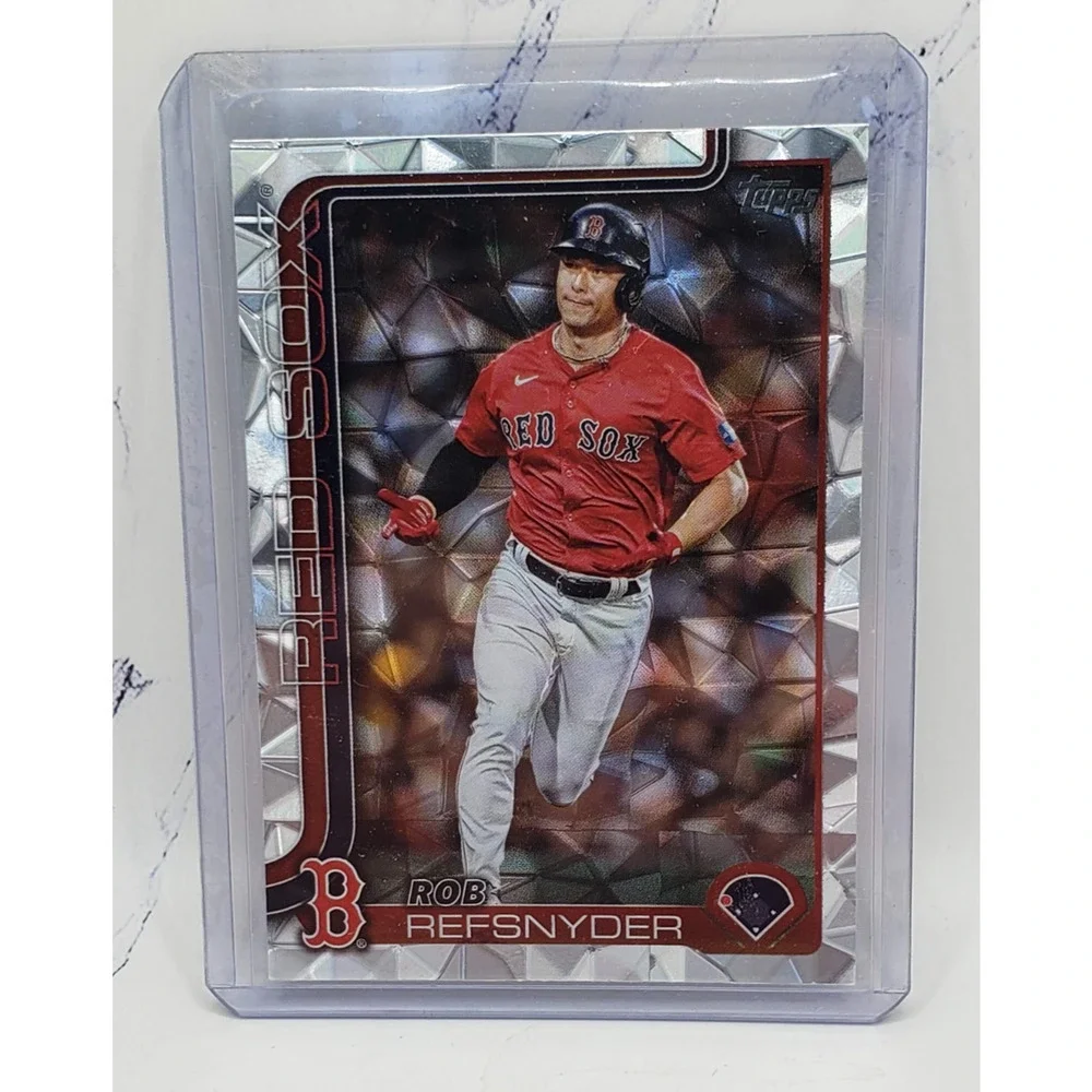 Rob Refsnyder Silver Diamante Foil 2025 Topps Series 1 Card #112 Boston Red Sox
